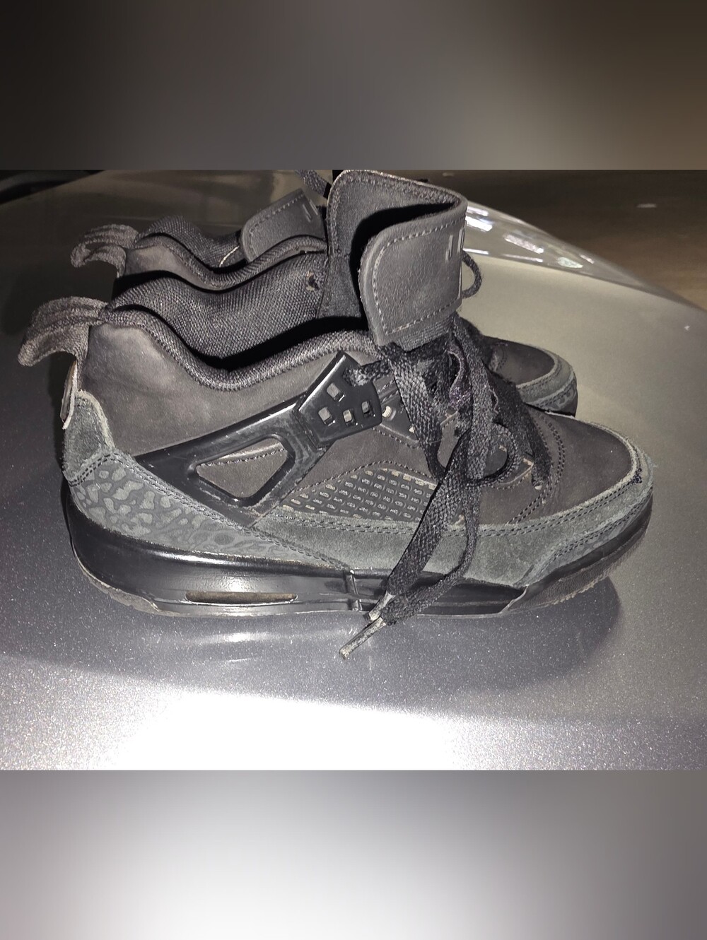 Used Kids Jordans Size 4Y Black Retro-Inspired Sneakers No Box Good Condition